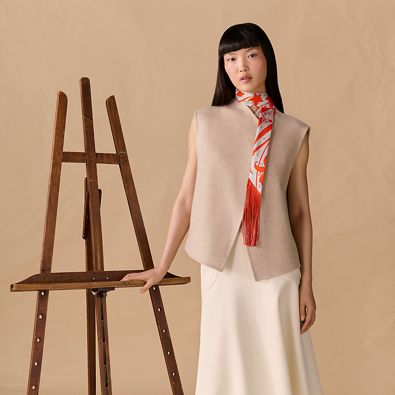 Bouquet Final leather fringe Twilly | Hermès Singapore